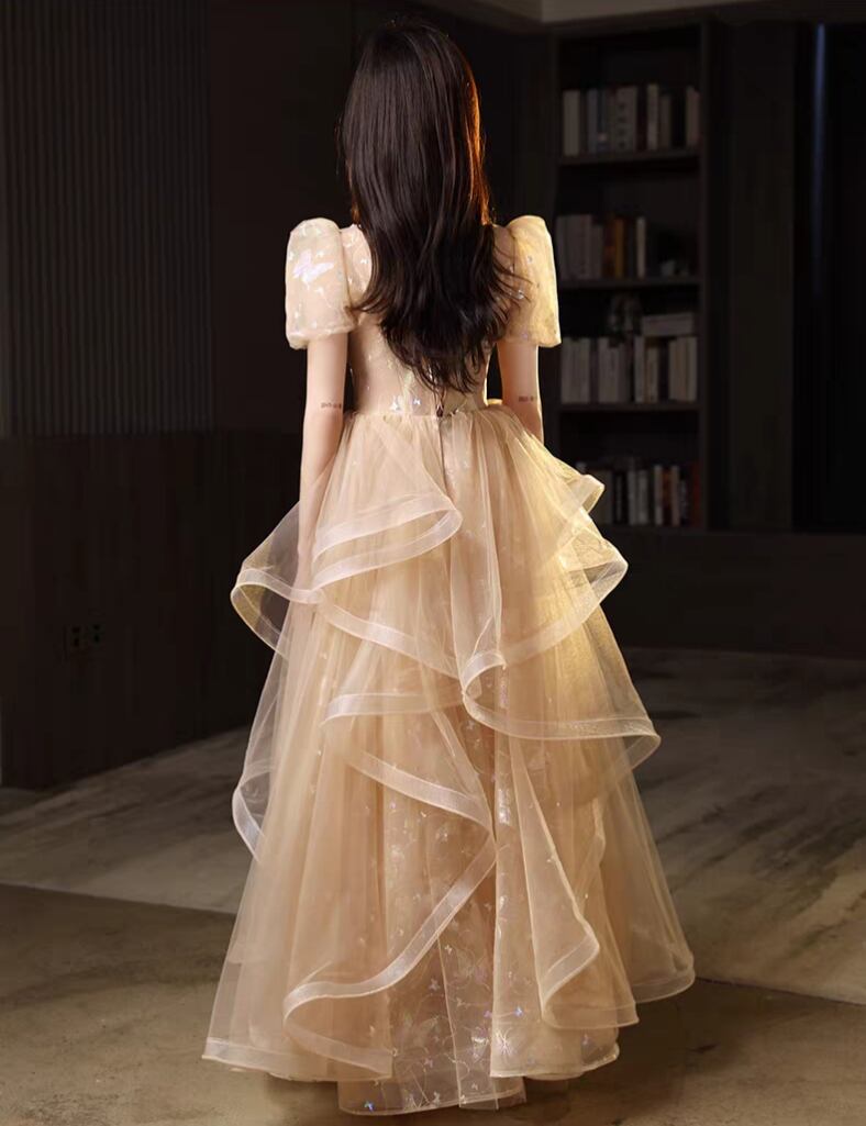 大きいサイズあり】シャンパンゴールド プリンセスドレス 大きいサイズあり】シャンパンゴールド プリンセスドレス