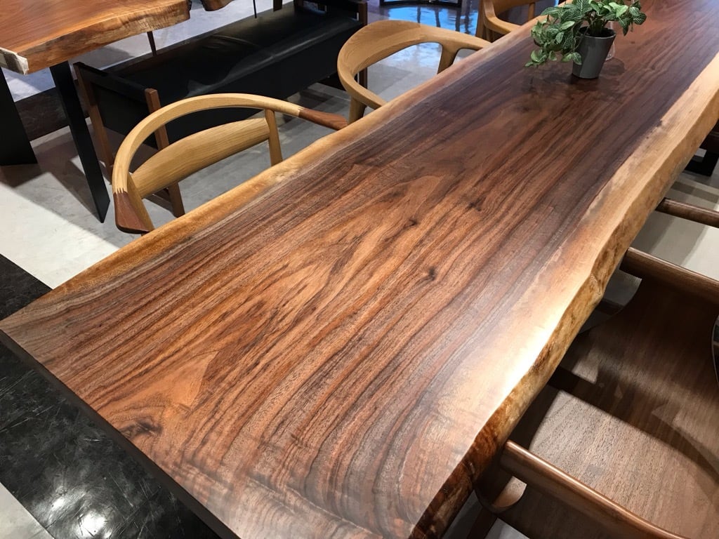ウォールナット_2530×630-590-580×45 _横浜元町店_テーブル天板/一枚板