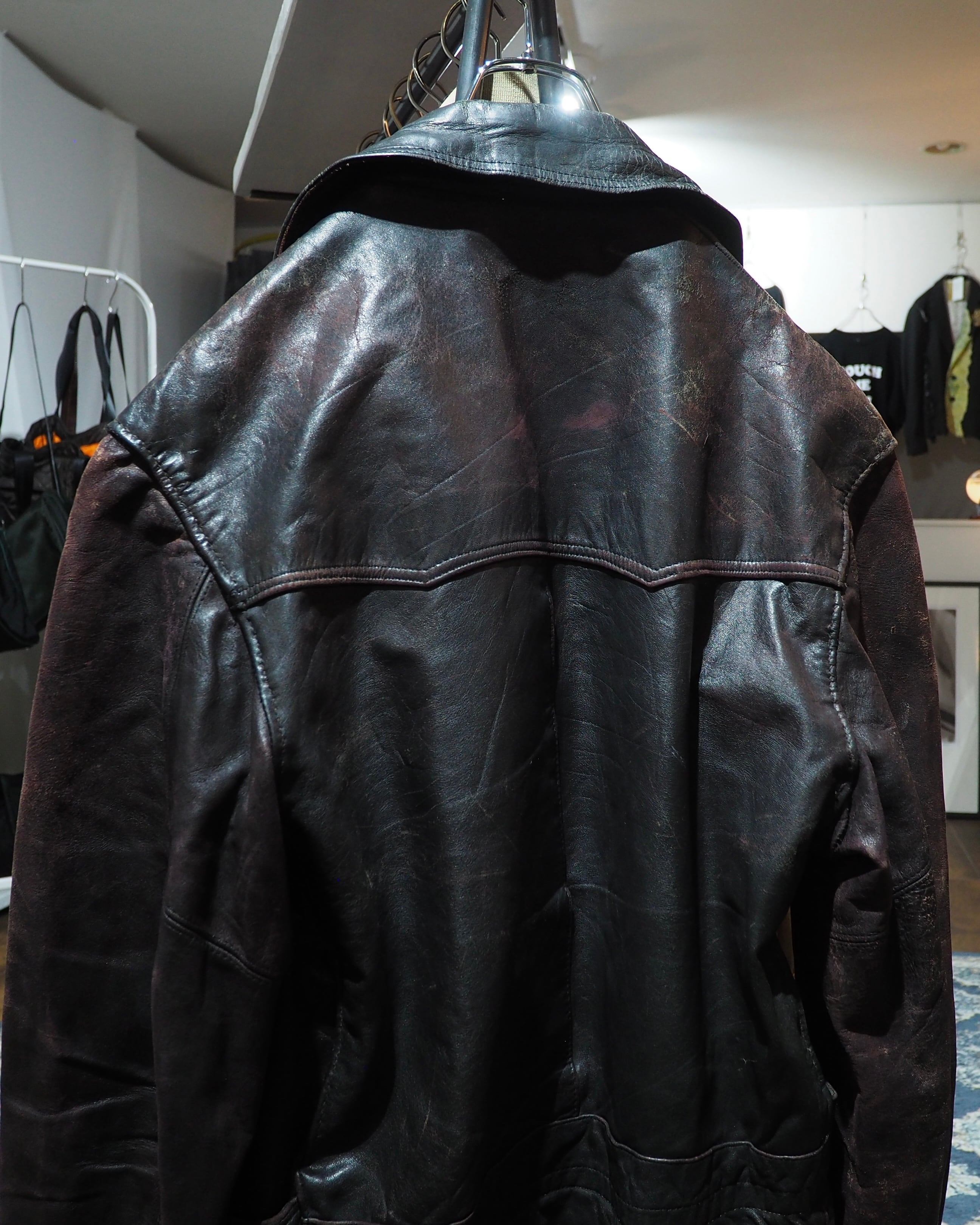 " Unknown - Handmade " Beautiful Aging Special Vintage Leather Jacket