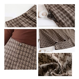 千鳥格子柄 ワイドガウチョパンツ W01379