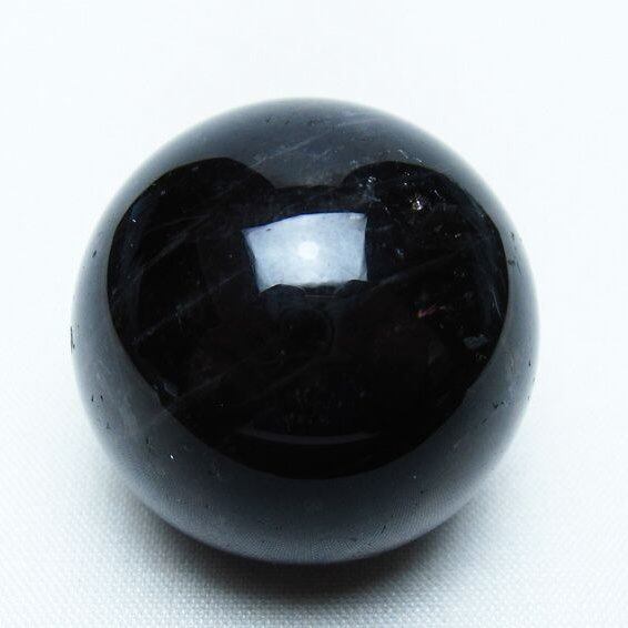 モリオン 丸玉 34mm 黒水晶 スフィア 置物 一点物 141-7973