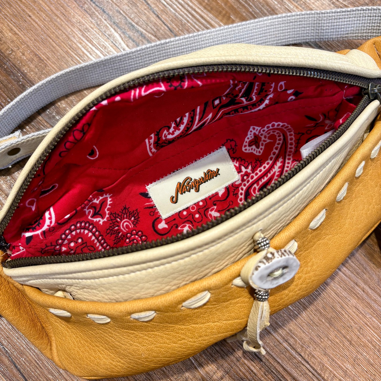 ナスングワム×アーリーモーニング【Nasngwam×Early Morning】Deerskin Large Body Bag - 5