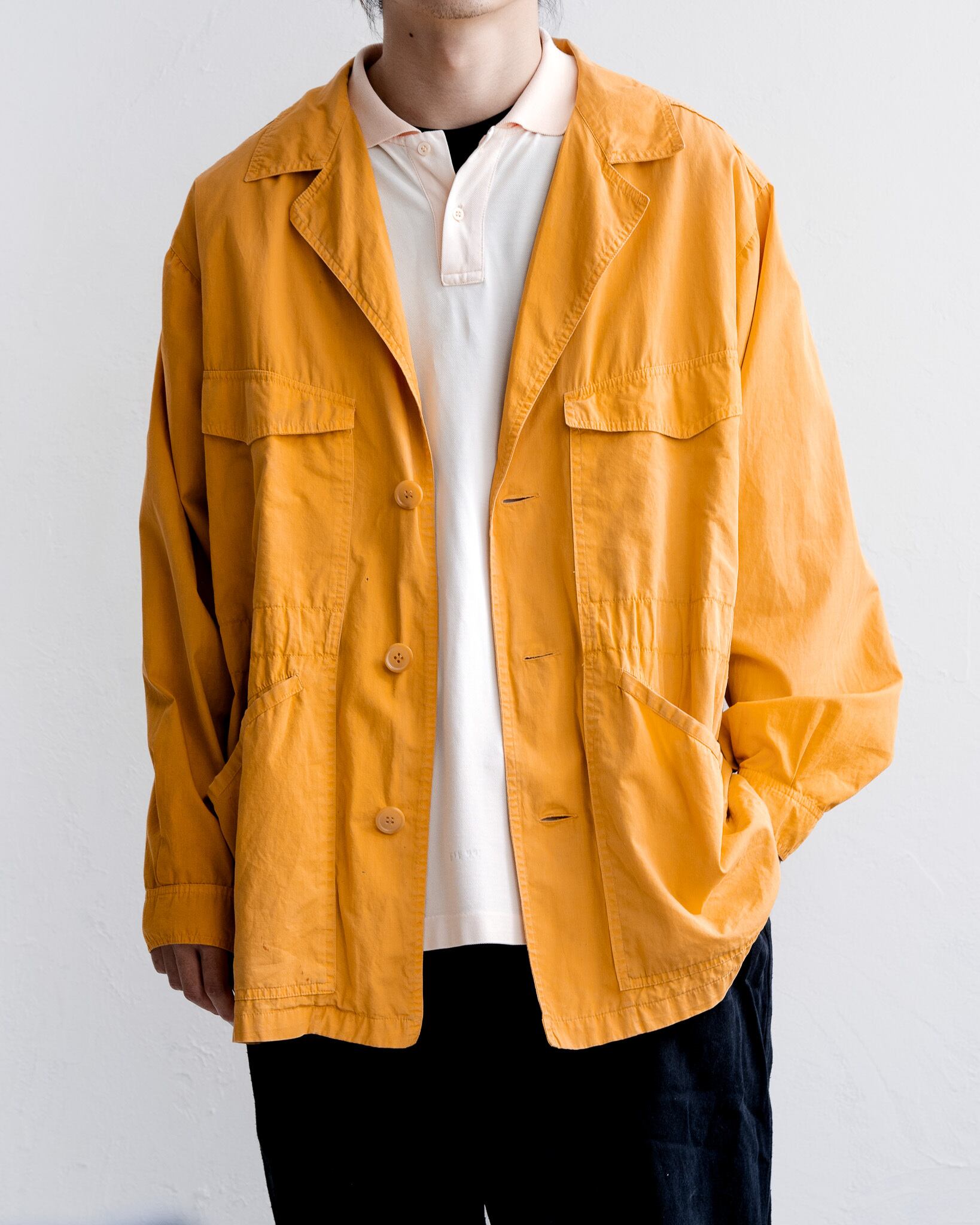 【60s】Euro Vintage Cotton Belted Coat 46 60s】Euro Vintage Cotton Belted Coat 46