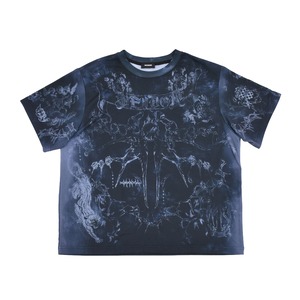 【WE11DONE】BLACK TATTOO PRINTED T-SHIRT