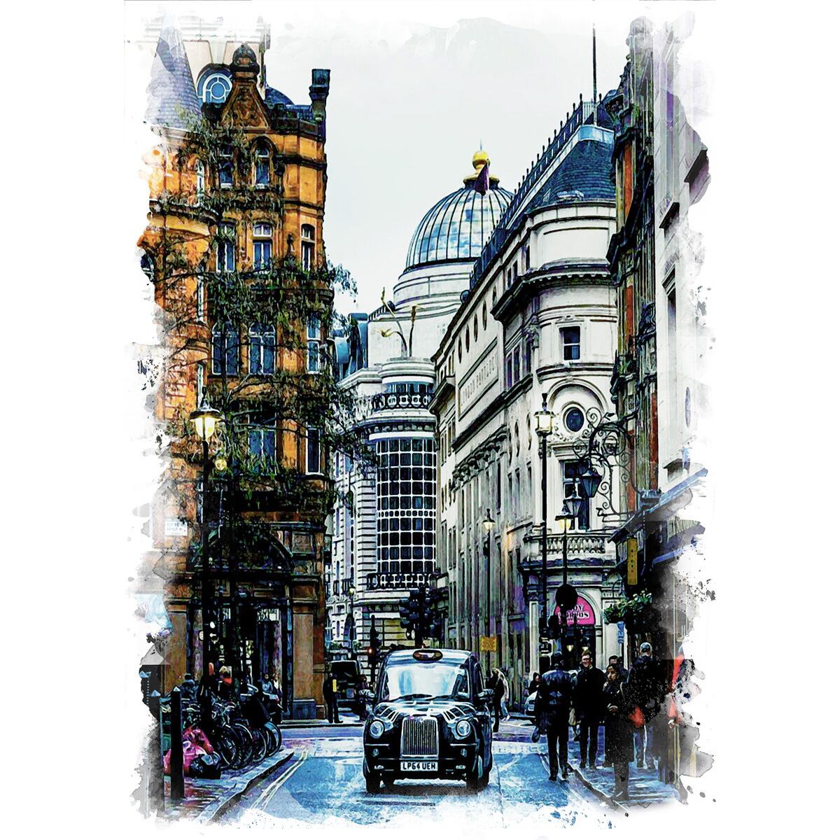 絵画 イギリス 風景画(街並み) ロンドン ソーホー インテリアアート額 