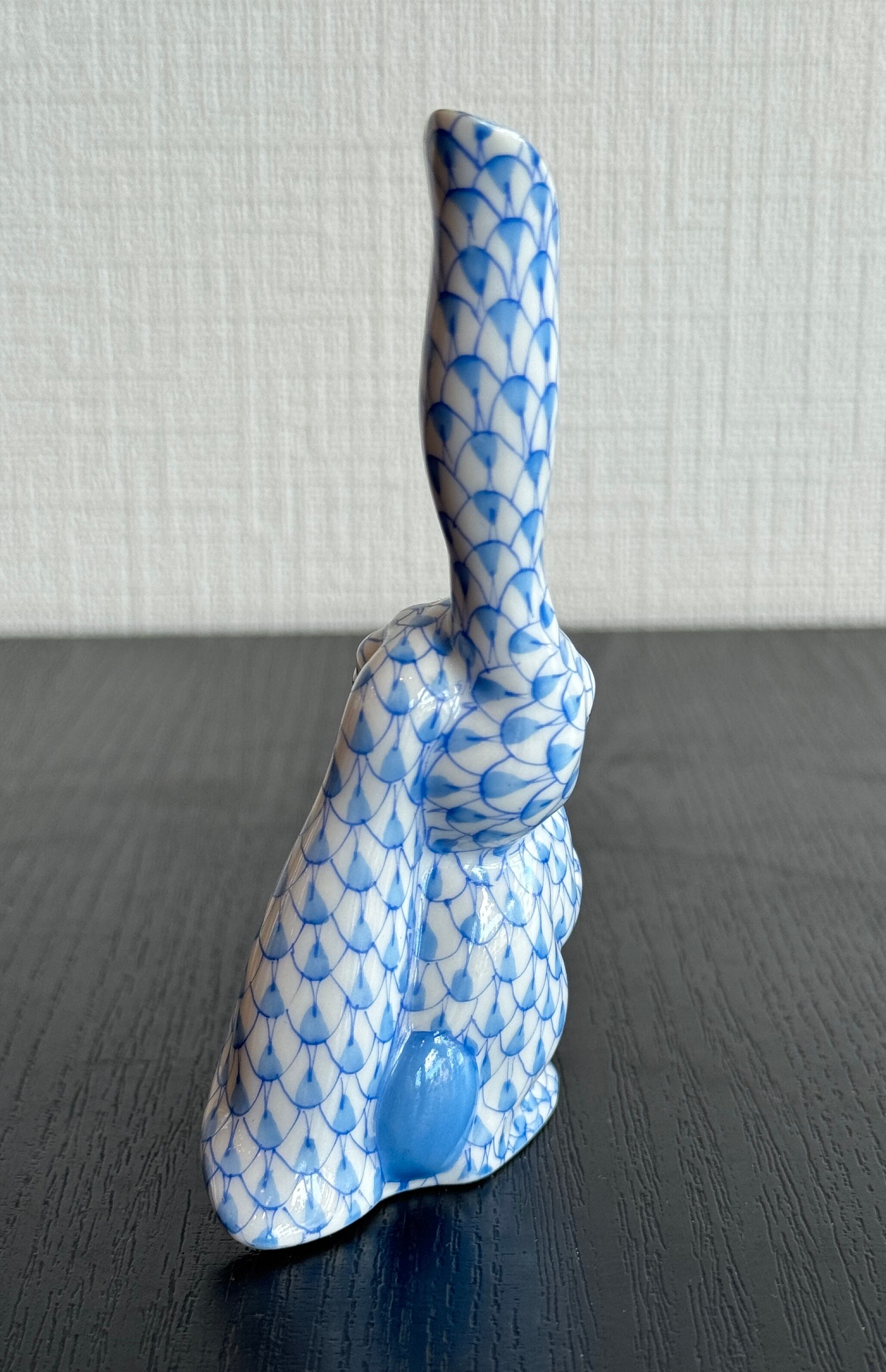 Herend ヘレンド ブルーフィッシュネット うさぎフィギュリン Herend ヘレンド うさぎ フィギュリン ブルーフィッシュネット 高さ