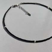 [BLACK] ビーズネックレス ［SSN047］