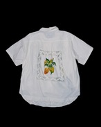 lace open collar shirt white yellow