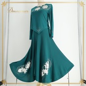 社交ダンス 衣装 prima boutique プリマブティック ツーピース レッスンウェア グリーン系 緑 スタンダード セットアップ 上下セット トップス スカート きれいめ 上品 気品 エレガント かわいい 大人っぽい 華やか ダンスパーティー ステージ衣装 舞台衣装 発表会 2点セット 緑系 ラインストーン レディース 女性 標準 セミフォーマル スタンダード用 演奏会 ダンス服 伸縮性 なし 胸パッドなし 肩パッドなし ポリエステル