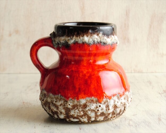 西ドイツ製 ヴィンテージ Jopeko 陶器の花瓶 Fat lava 花器 一輪挿し 