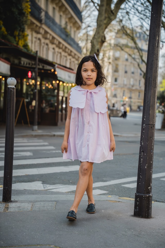 ご予約【MaisonMarelle】送料無料dress ELYSEE- pink gingham