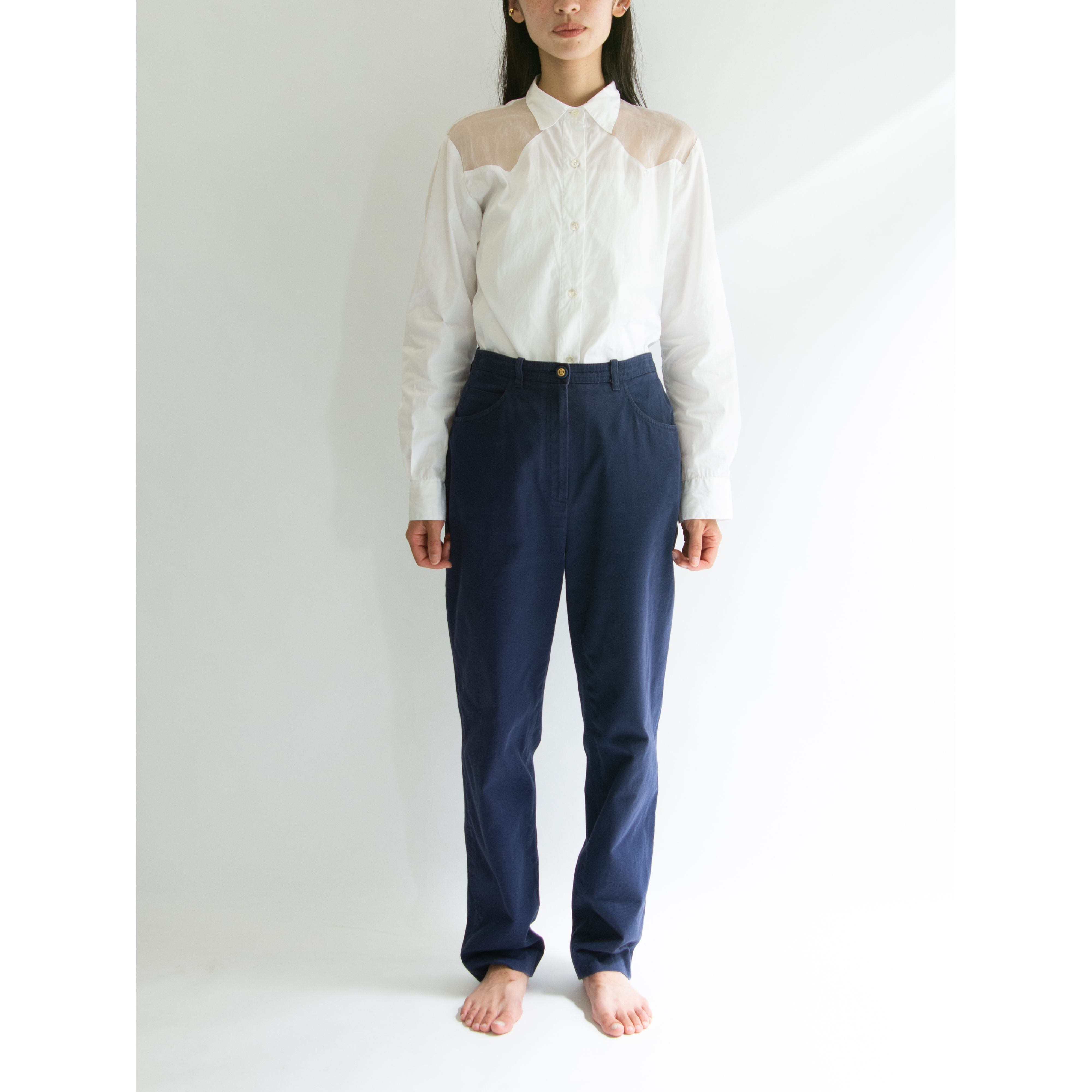 CELINE】80-90's Made in France 100% Cotton Tapered Pants CELINE】80-90's Made in France 100% Cotton Tapered Pants
