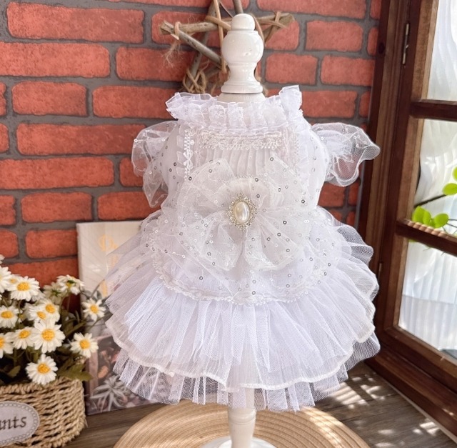 《予約》ホワイトフリルドレス