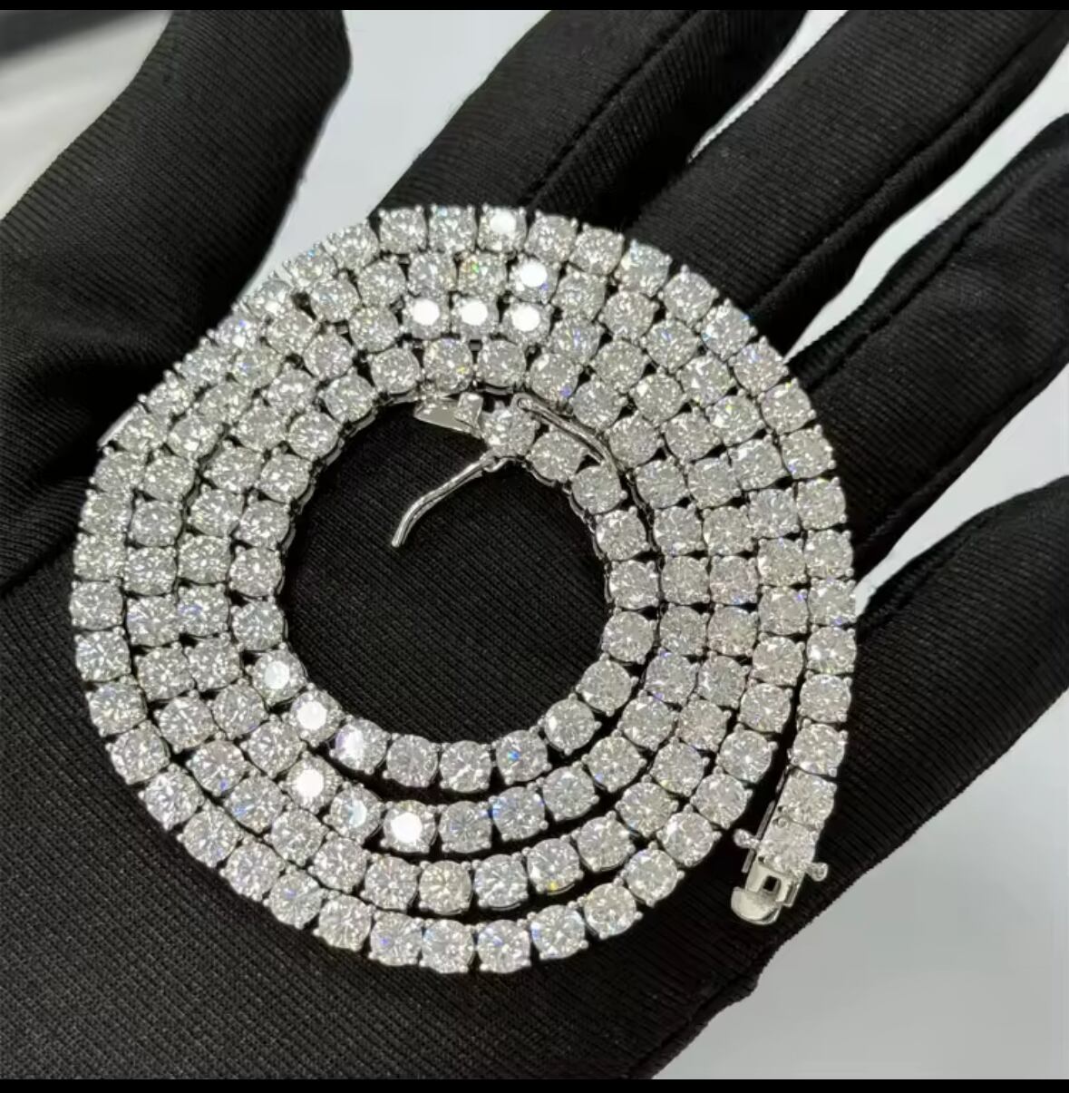 4mmモアサナイトテニスチェーン | Blackrock jewelry