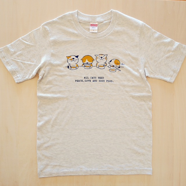 にゃんきーとすＴシャツ「ごはん」オートミール