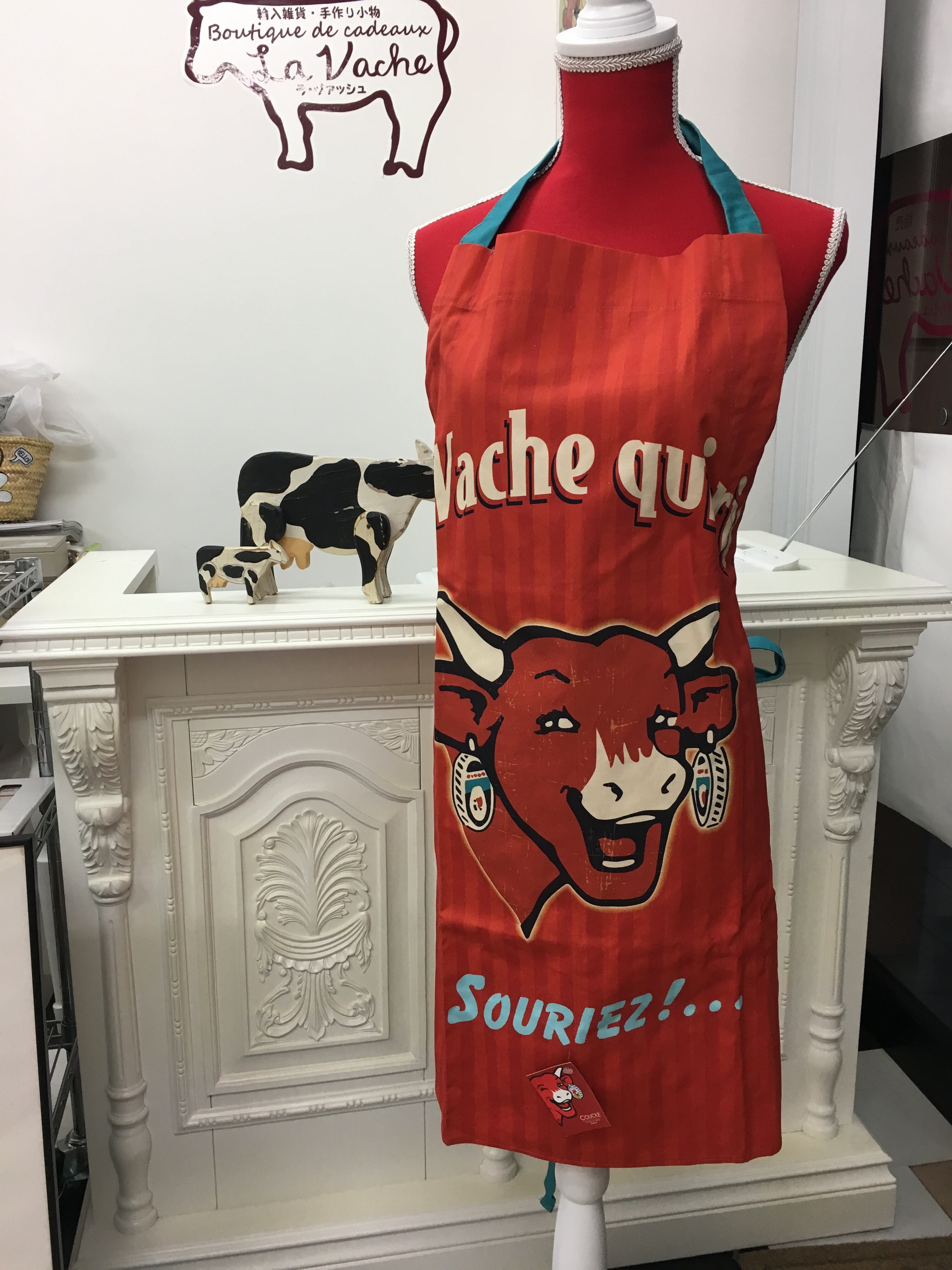 La Vache qui rit コットン100% 笑う牛 エプロン タブリエ