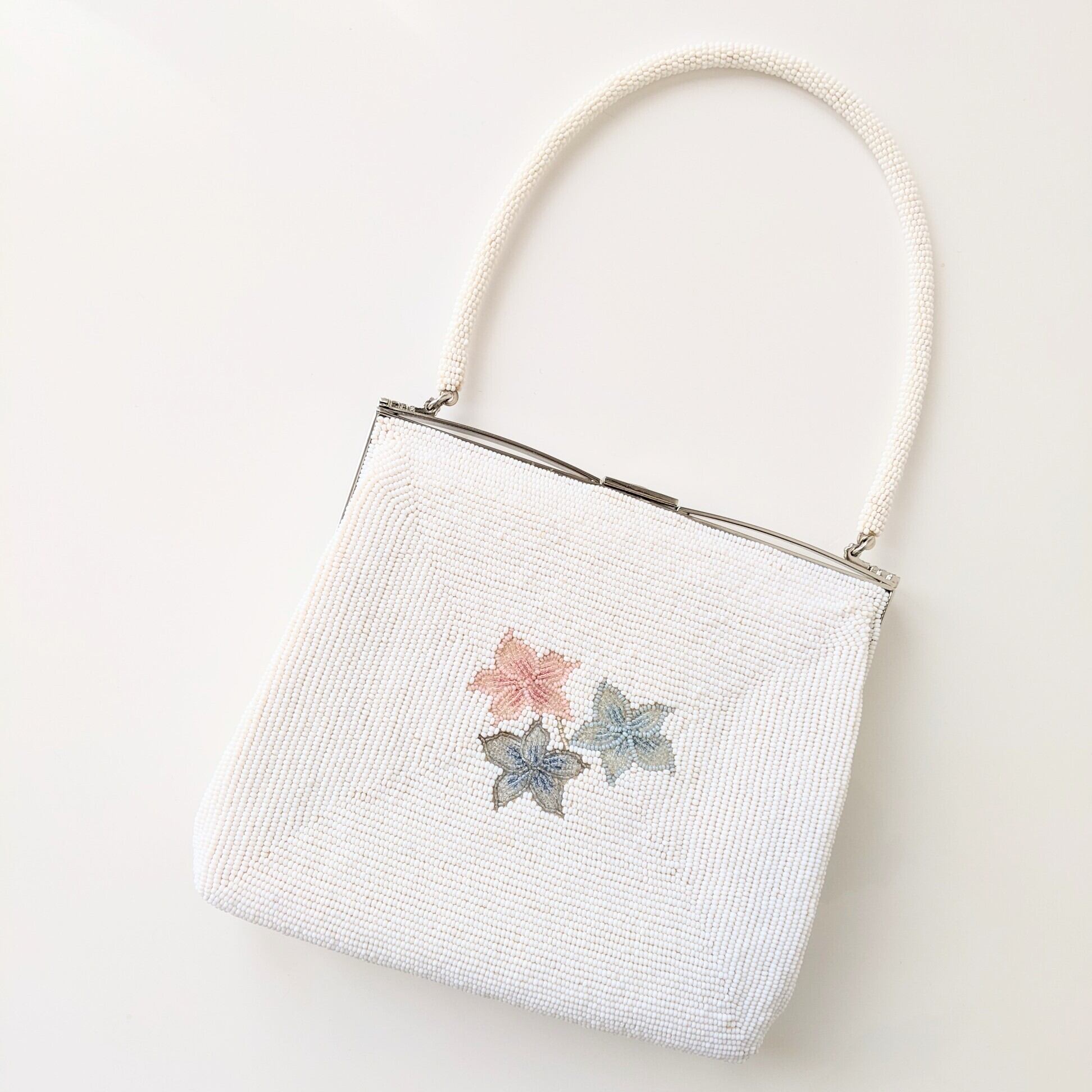 vintage】ビーズ刺繍バッグ Fuji Bag パーティーバッグ 紫陽花 vintage】ビーズ刺繍バッグ Fuji Bag パーティーバッグ 紫陽花