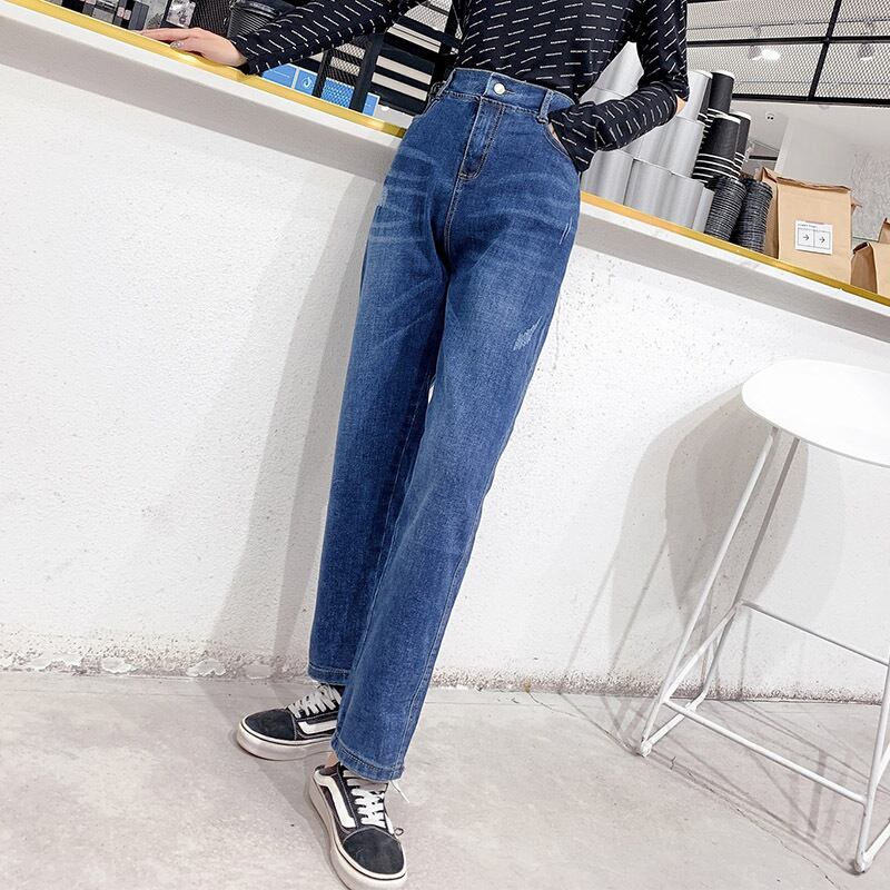 プラスファットプラスサイズレディースニュースタイルウエスタンスタイルハイウエストクロップドパンツ200kgファットシスタースリムカジュアルストレートレッグジーンズ ミックスインファッション73301146320