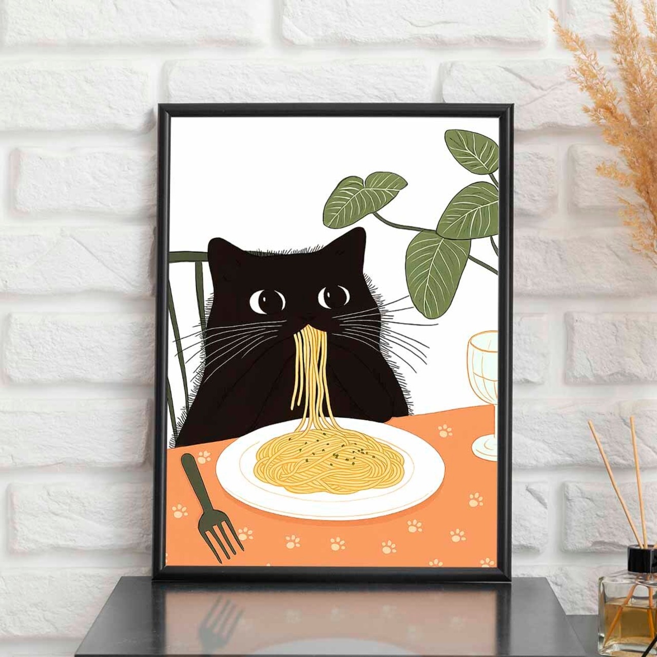 クスッと笑える猫 アート ミッドセンチュリー ネコ 猫 ポスター ねこ