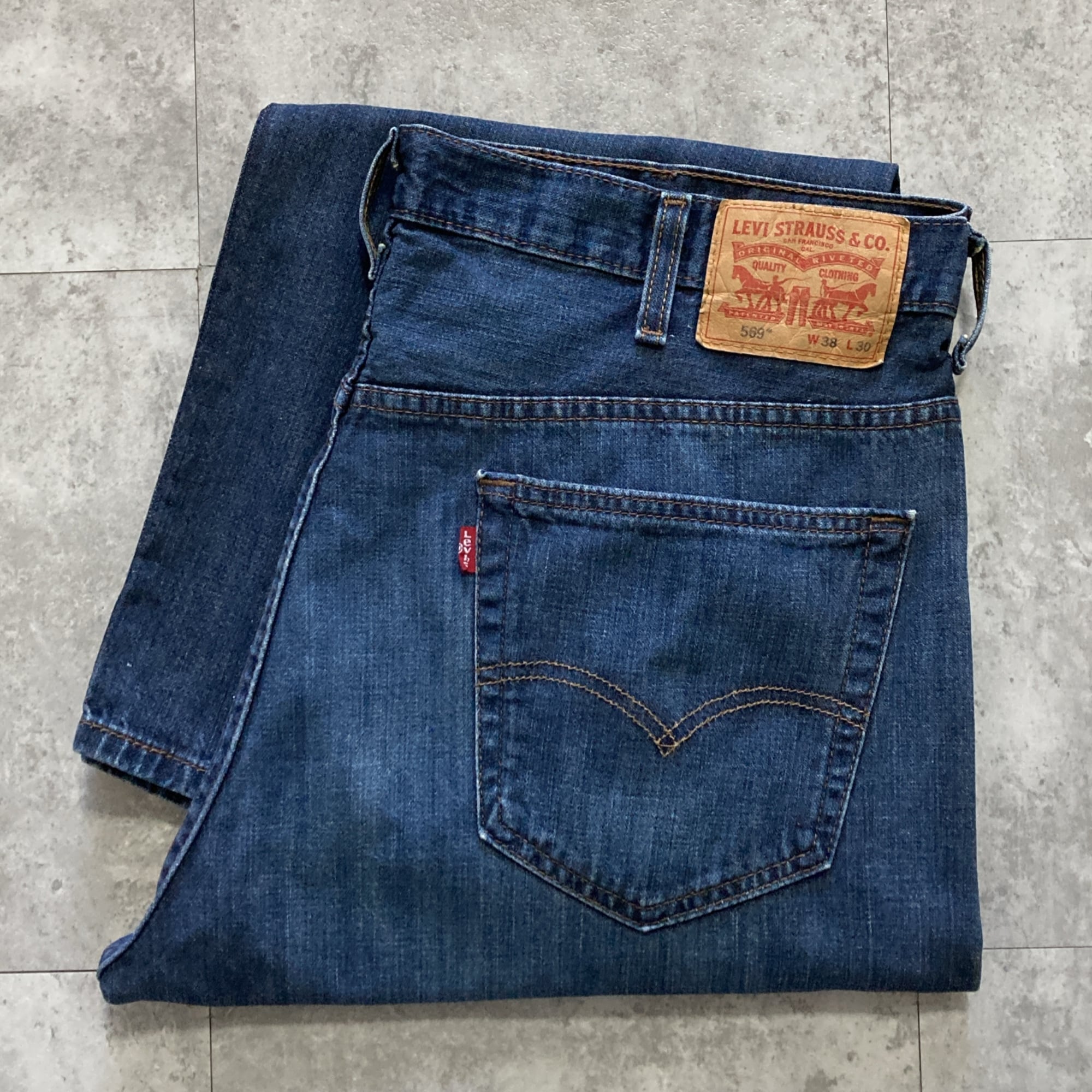 W38 L30】Levis 569 リーバイス 145周年 ジッパーフライ 濃紺 縦落ち