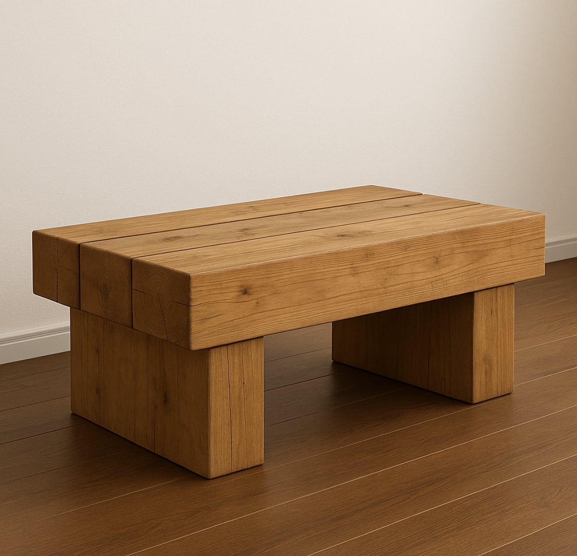 無垢材ミニベンチ兼宅配ボックス｜玄関収納・置き配・花台にも使える