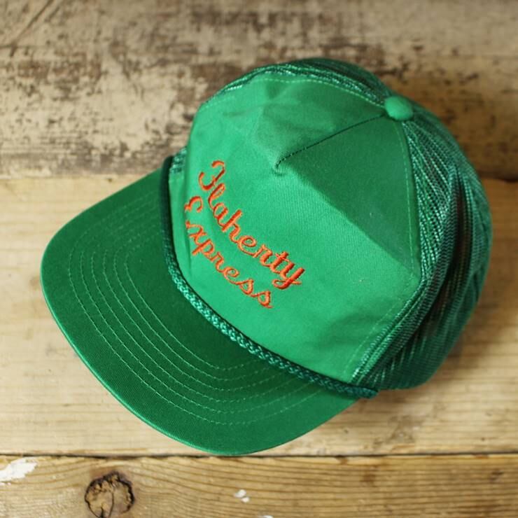 USA メッシュキャップ 帽子 Flaherty Express 刺繍 グリーン 緑