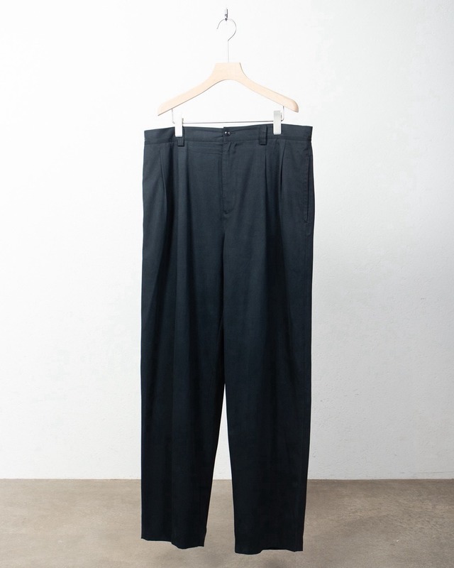 tucked silk cotton baggy trousers