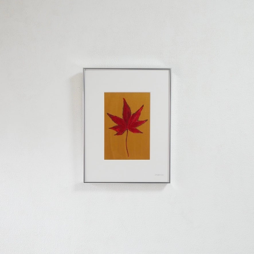 紅葉 原画｜額入り・ラッピング無料（アート作品／絵画／花の絵／季節