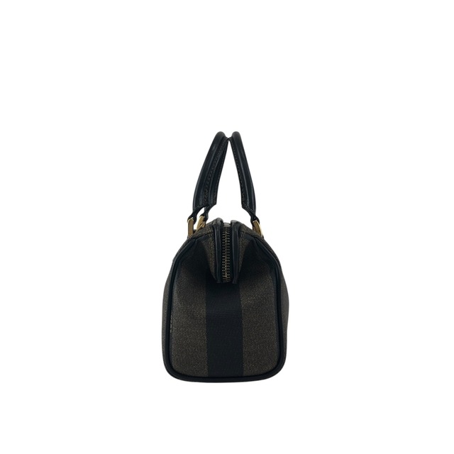 FENDI フェンディ ペカン柄 ハンドバッグ ブラック PVCレザー 2WAY ミニバッグ ミニボストン vintage ヴィンテージ オールド p73ycs