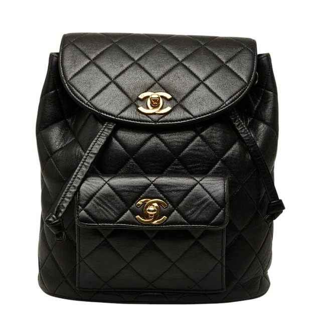 シャネル マトラッセ ココマーク チェーン リュック デイパック バックパック ブラック レザー レディース CHANEL 【中古】