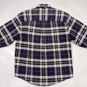 90s Eddie Bauer エディーバウアー チェック オックスフォード BD ボタンダウン 長袖シャツ/ブルー系 メンズ アウトドア ビンテージ