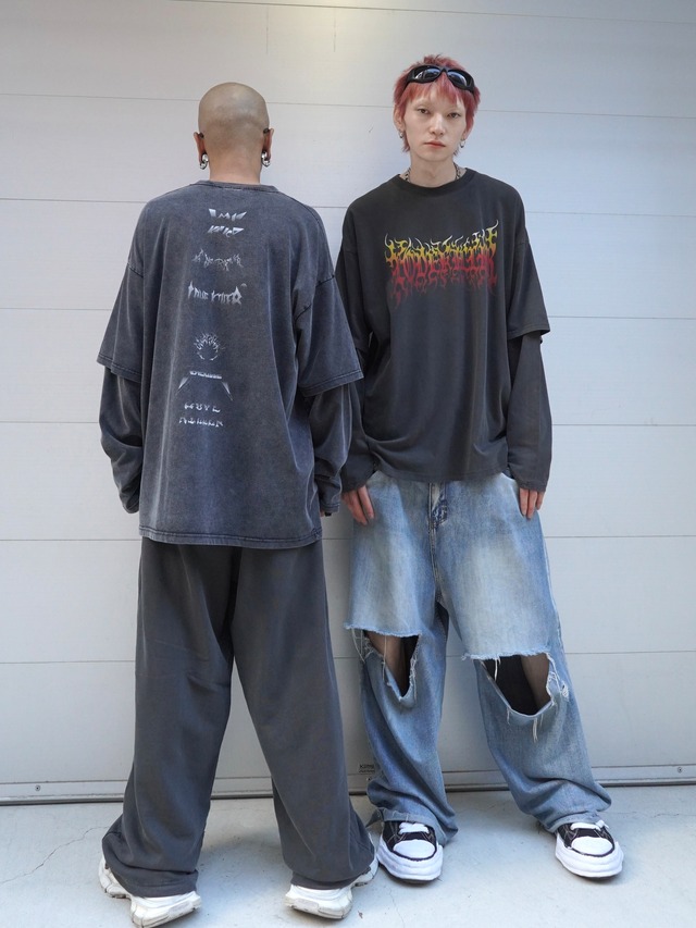 【LOVE KILLER】Graphic various logo layered Long T
