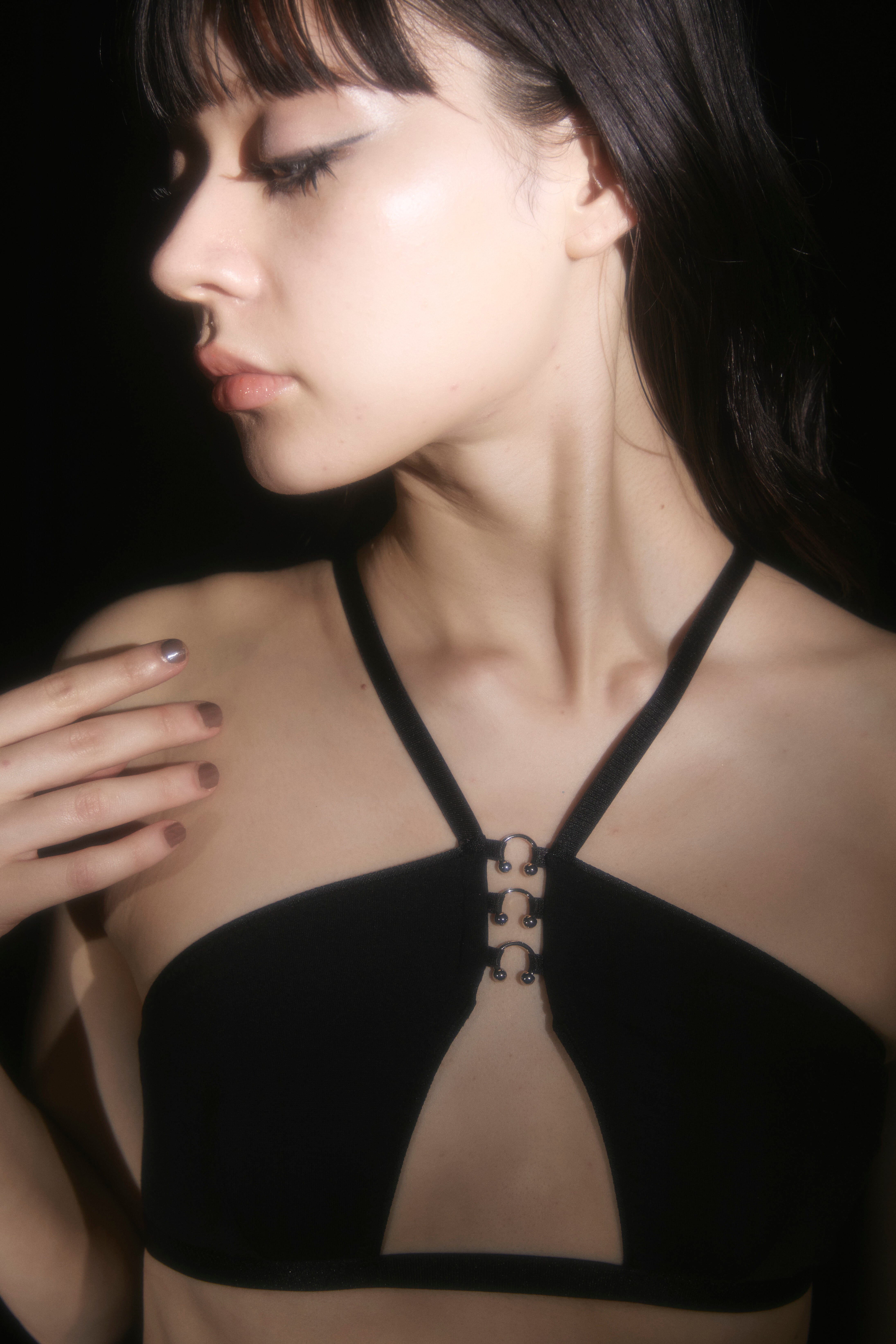 Triple Piercing Bra [ PETITE PAUSE ]-Piercing- / Black | Kiff Lingerie