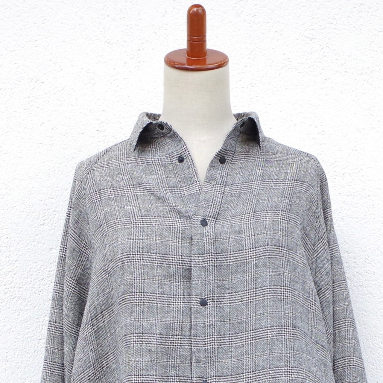 SIWALY  Raglan Sleeve Check Shirt