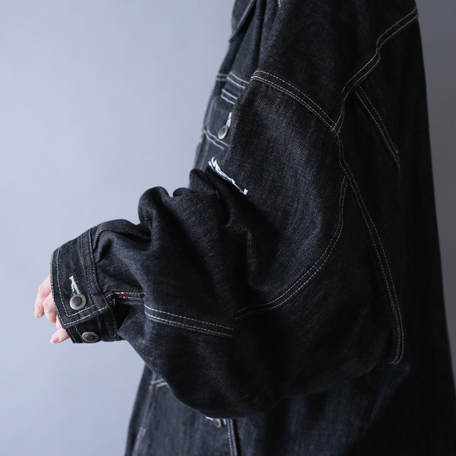 "FUBU" XXXXXX super over silhouette black denim jacket