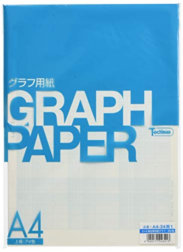 SAKAEテクニカルペーパー 両対数グラフ用紙 上質紙 63mm 3×4単位 A4 50枚 アイ色 A4-34両1