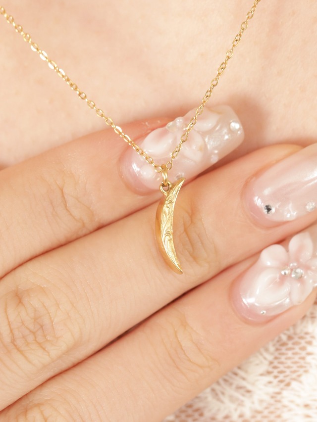 316L hawaiian crescent moon necklace  #n16