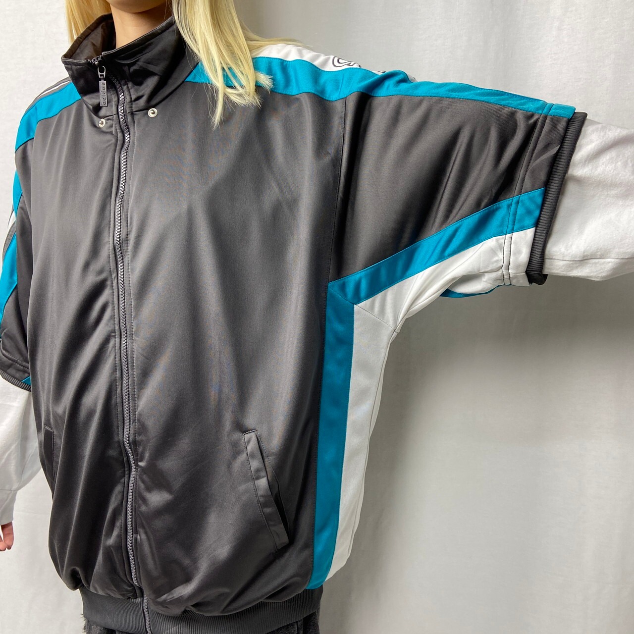 90年代 adidas アディダス 半袖 ジャージ トラックジャケット メンズXL 