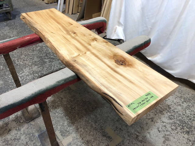 ポプラ9473　一枚板無垢 乾燥材　1420ｘ320-340-320ｘ44mm カウンター　センターテーブル　ダイニングテーブル