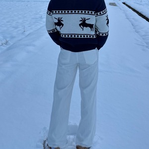 Non-Fade Tuck Wide Jeans(White)