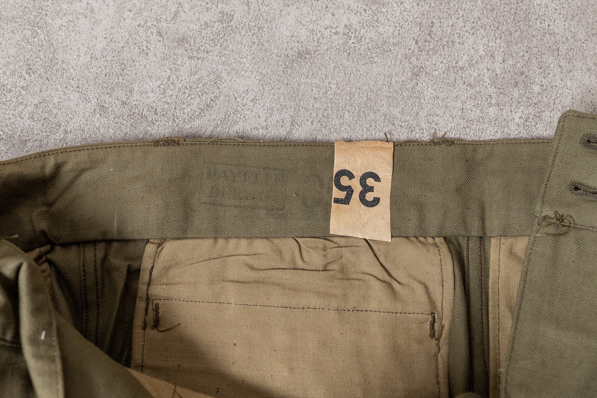 DEADSTOCK】French Army M-47 Trousers Early Model Size35 ② 実物