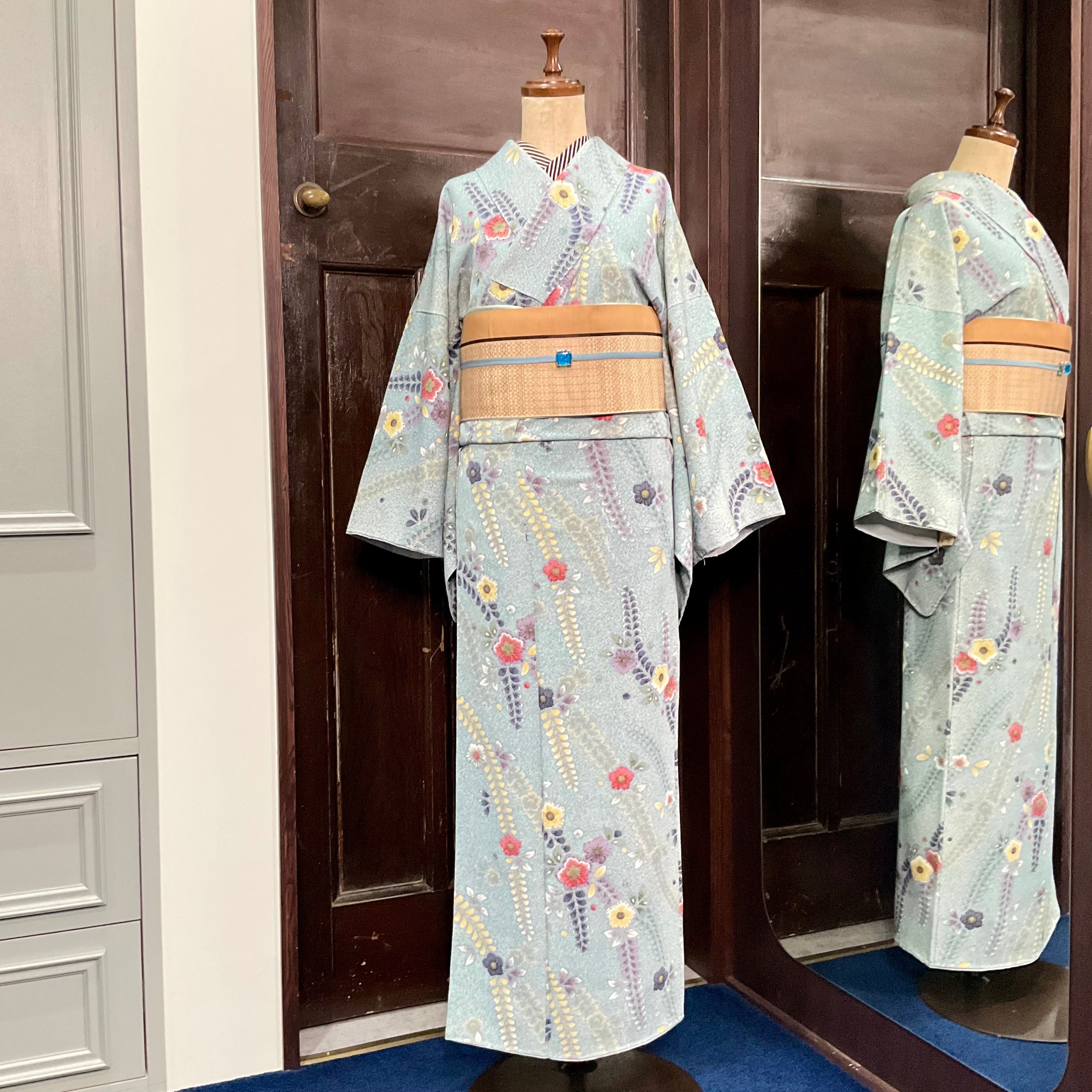 tall*朝陽の中へ*縮緬 辻が花風 小紋着物 A592 | kimono tento tall*朝陽の中へ*縮緬 辻が花風 小紋着物 A592 | kimono tento