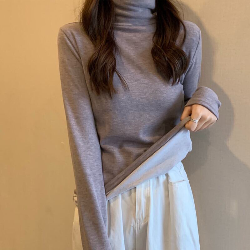 Tシャツ シャツ オータムウィンタースタイルカラーベルベットトップス 秋物 冬物 1号婦人52725586454