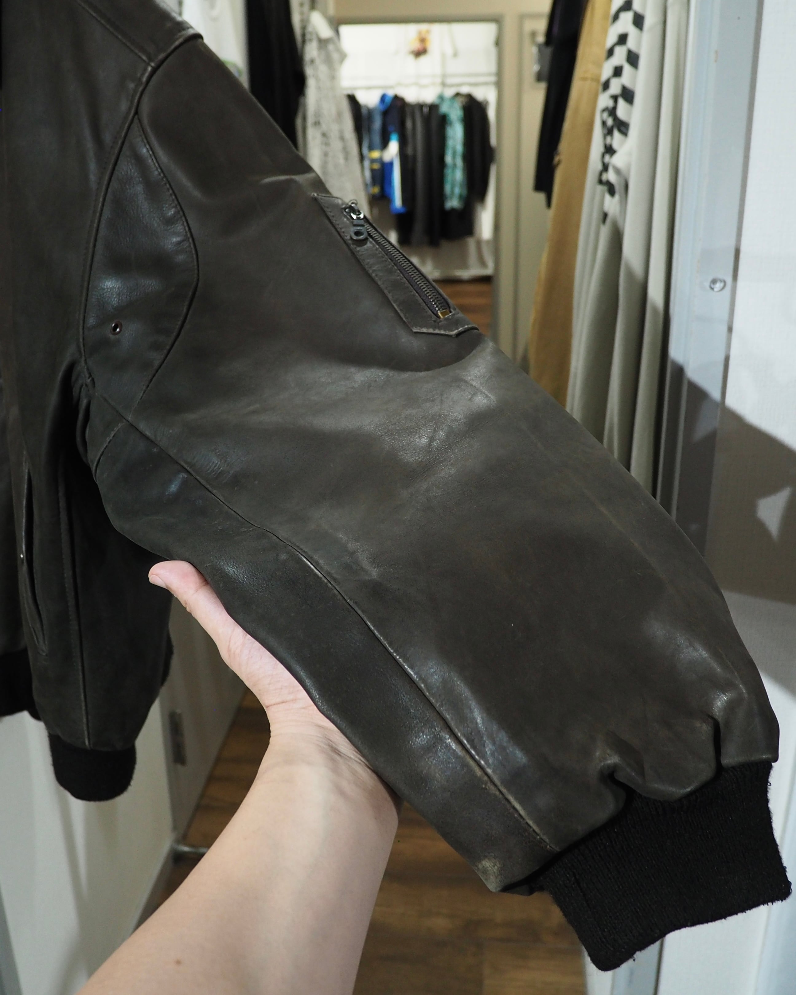 1990s " AVIATRIX " Beautiful Dark Brown Color Vintage Flight Leather Jacket