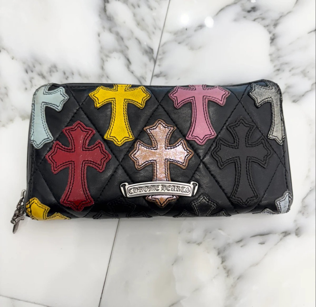 CHROME HEARTS クロムハーツ マルチカラー セメタリークロス レザー 