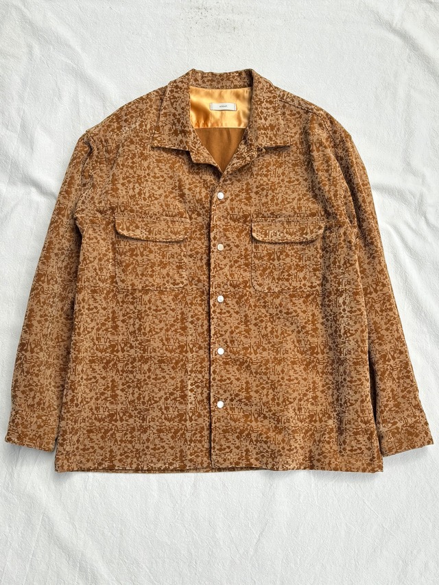 STEAF / ROUGE OPEN COLLAR SHIRT (SMOKY BEIGE)