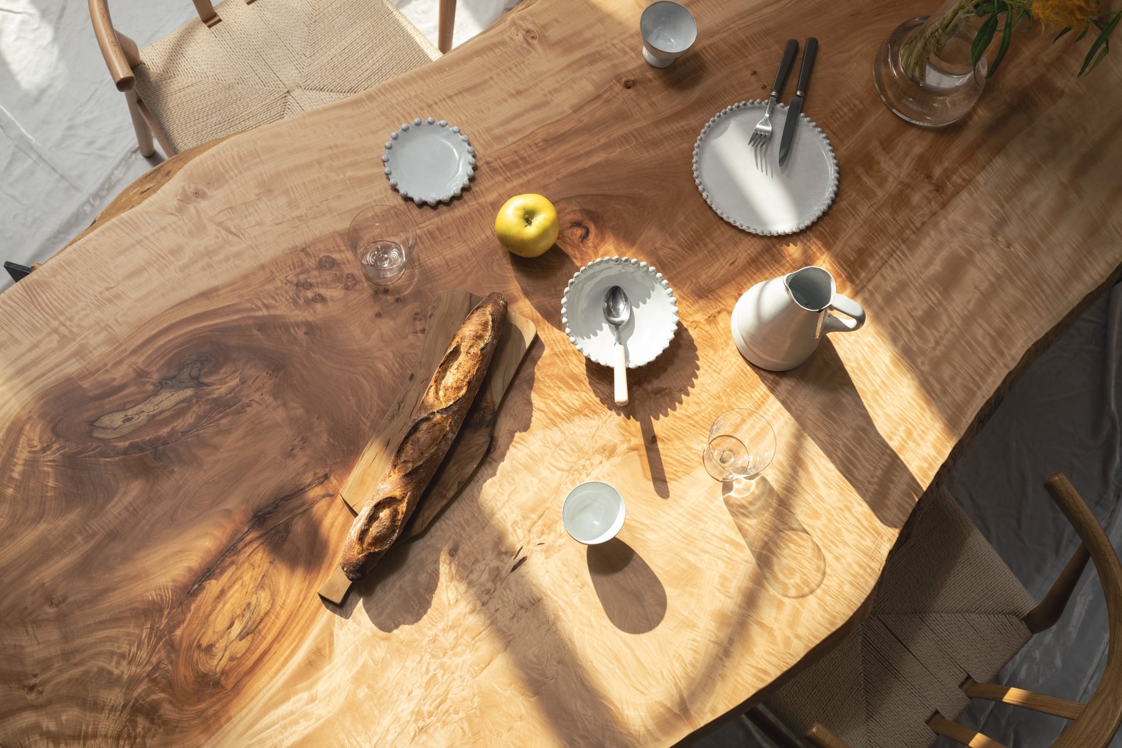 Premium】栃（トチ）_2100×710-1020-880×58_青山店_テーブル天板/一枚