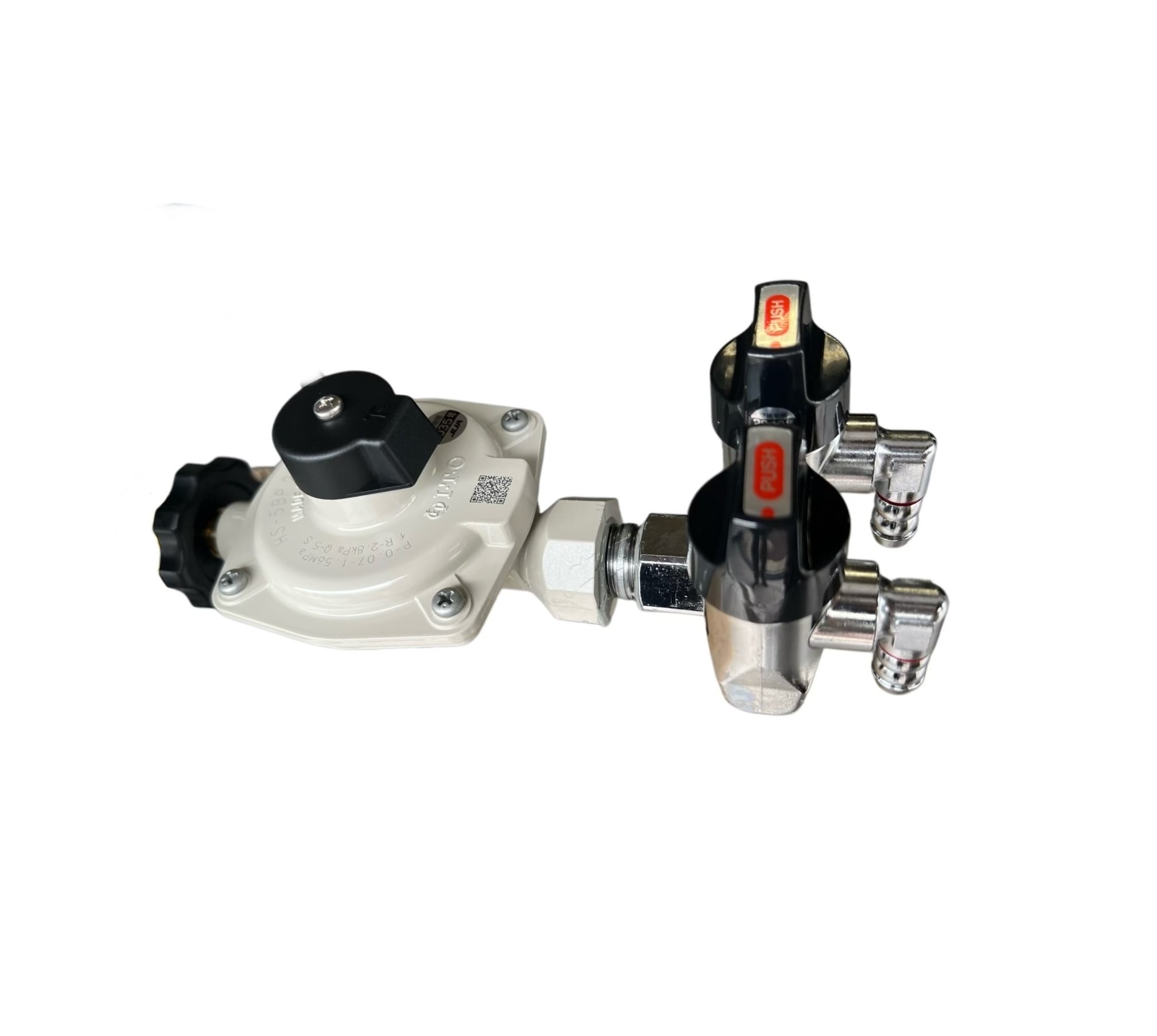 二口コック付きガス調整器。プロパンガス用 2口コック付調整器（ホースエンド式） | elg-onlineshop