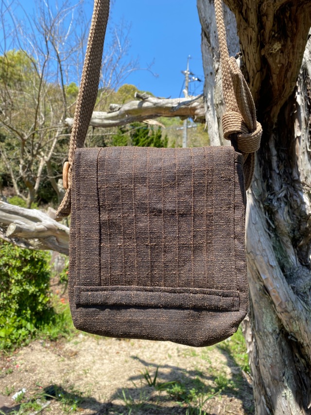 柿渋手作りショルダーバッグ　現品お届け