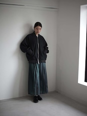 itochi【予約item】 - Float furano minimalistic bomber jacket / black